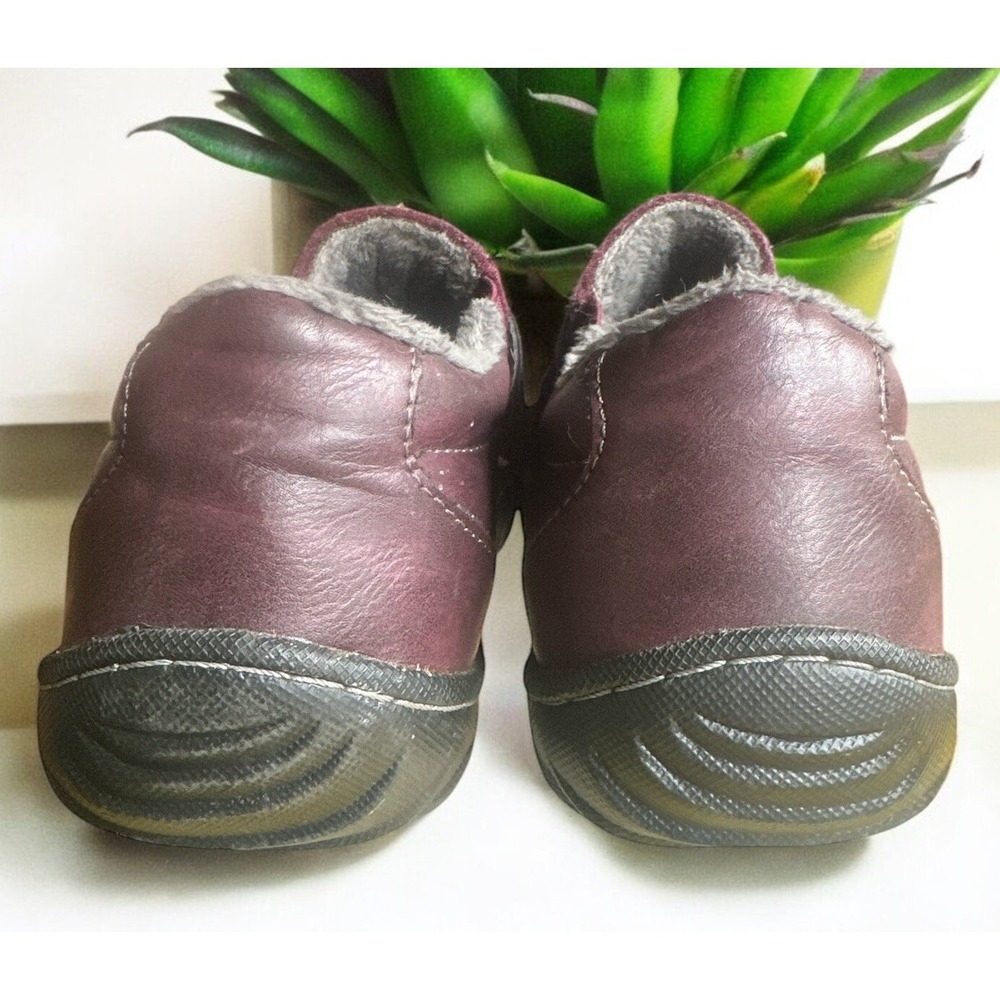 Jbu Jambu Blakely Shoes Womens 6.5M Slip On Faux Fur Lined Burgundy Faux Leather - Picture 8 of 8
